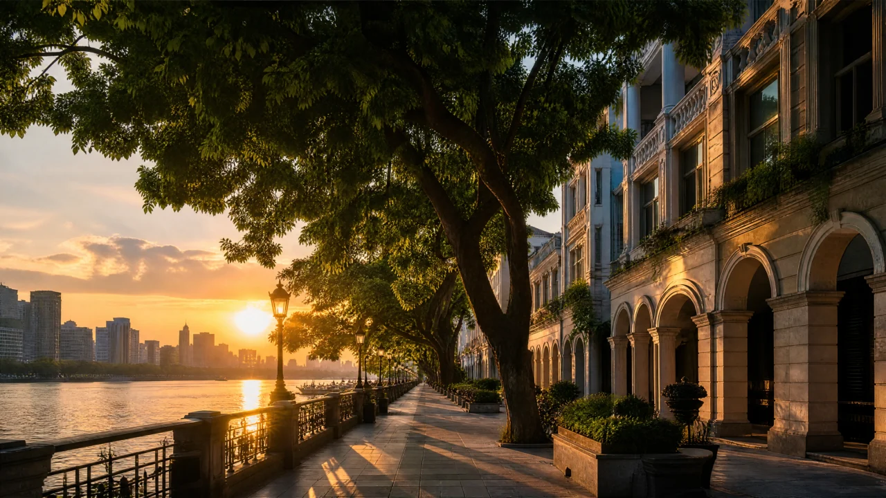 沙面岛夕照桌面壁纸