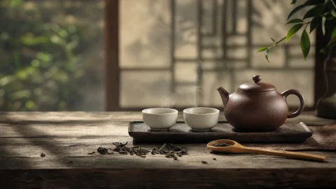 茶道静物禅意桌面壁纸