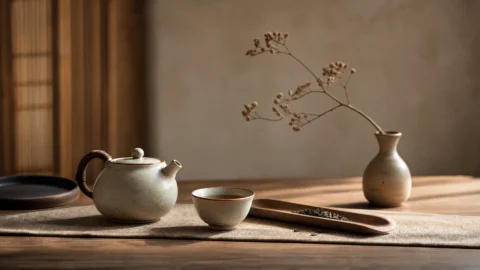茶道静物禅意桌面壁纸