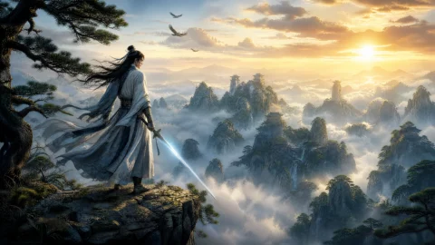 东方武侠云山剑影桌面壁纸
