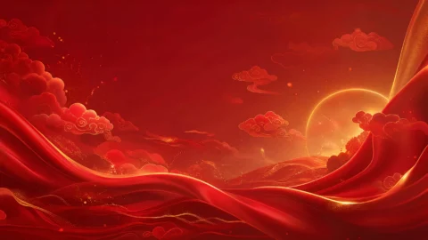 中国红典雅丝绸桌面壁纸