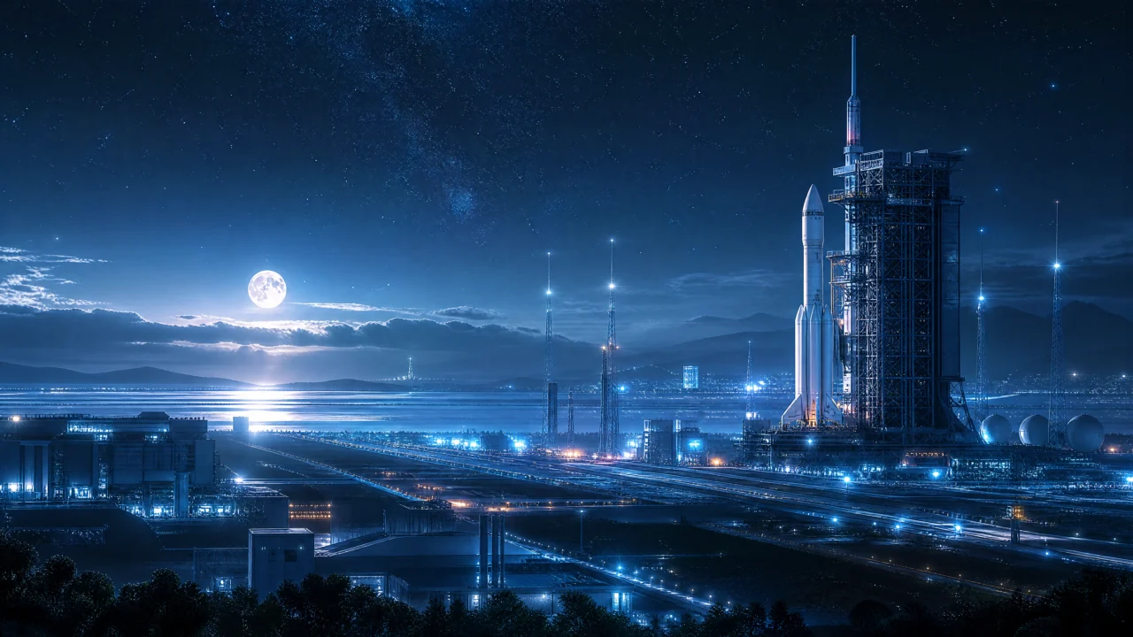 中国航天夜景桌面壁纸