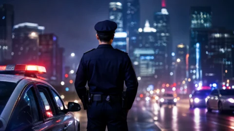 中国警察城市守护桌面壁纸