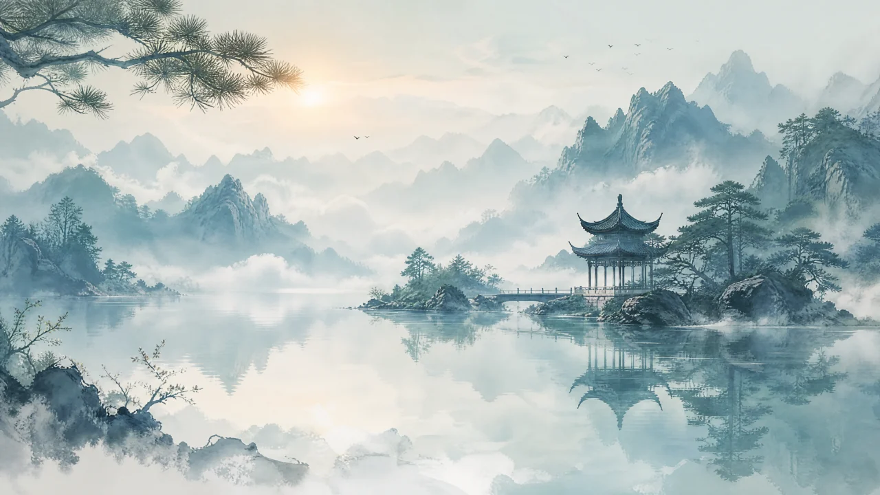 中国风意境山水桌面壁纸