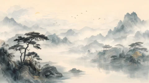 中国风意境山水桌面壁纸