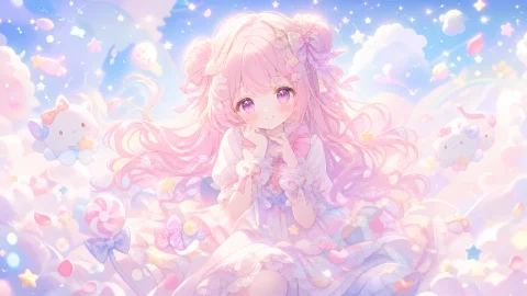 梦幻可爱萌系少女桌面壁纸