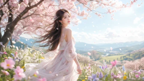 春日花语少女桌面壁纸