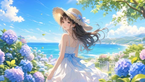 夏日少女清新桌面壁纸
