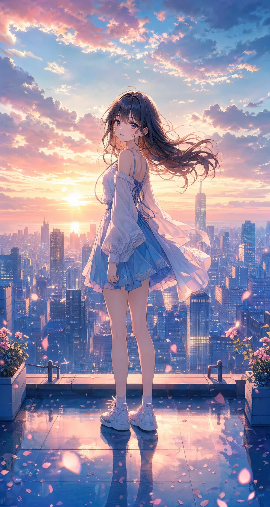梦幻二次元漫画少女平板壁纸
