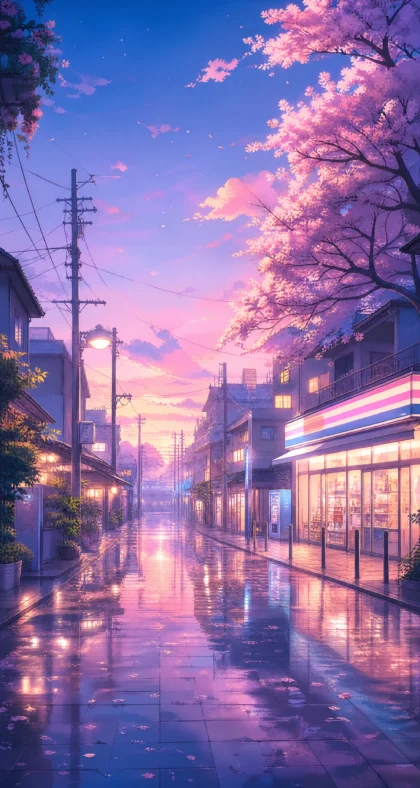 二次元街道平板壁纸
