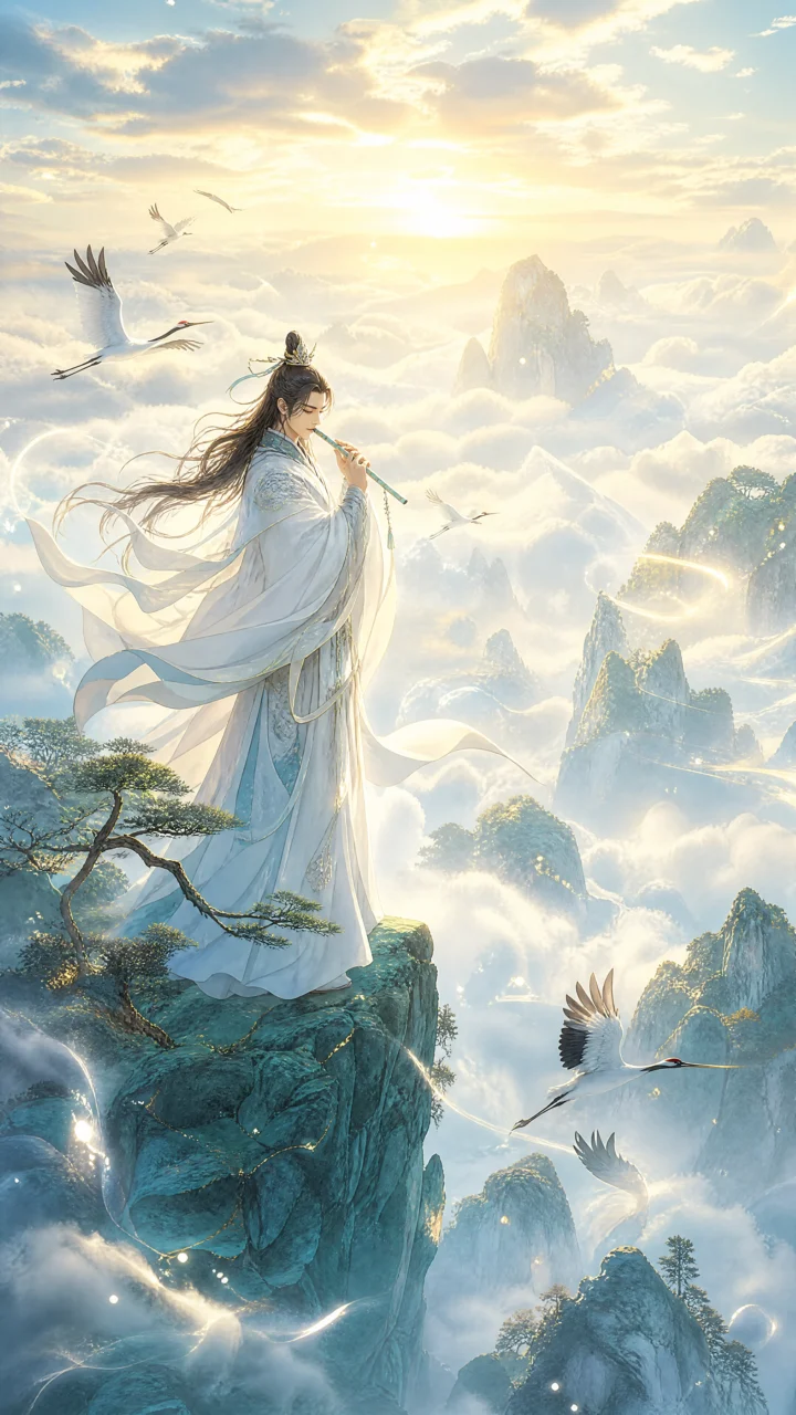 云海仙人东方古风手机壁纸
