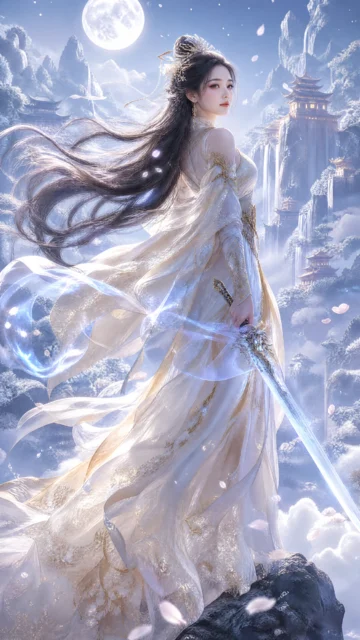 月下云海仙侠女主手机壁纸