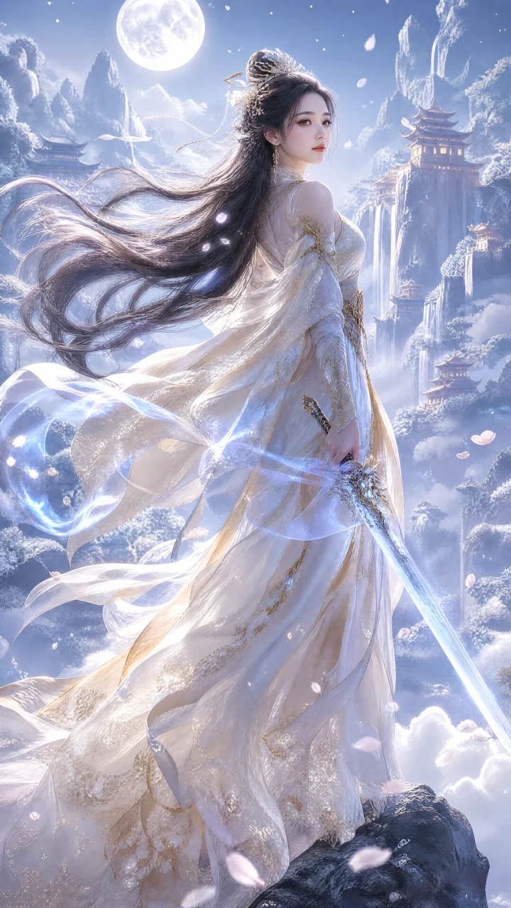 月下云海仙侠女主手机壁纸