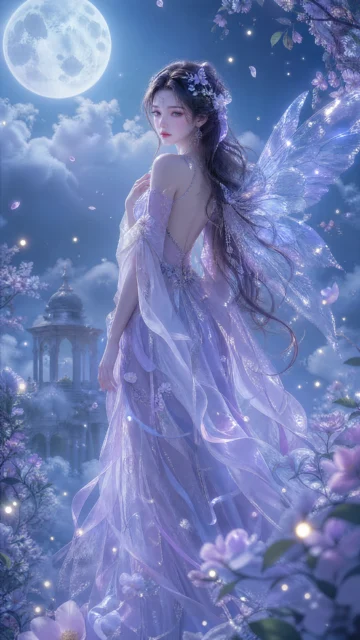 月光云端仙女手机壁纸
