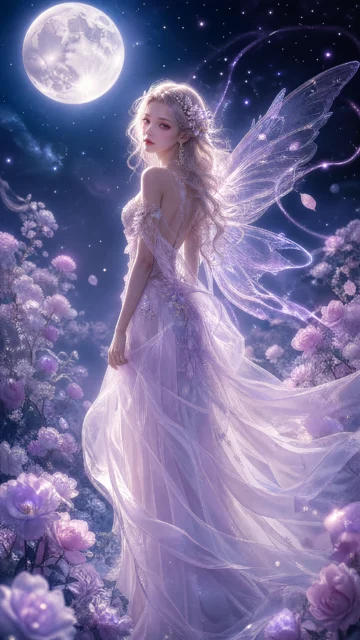 月光花海仙子手机壁纸