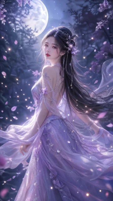 月光森林仙子手机壁纸