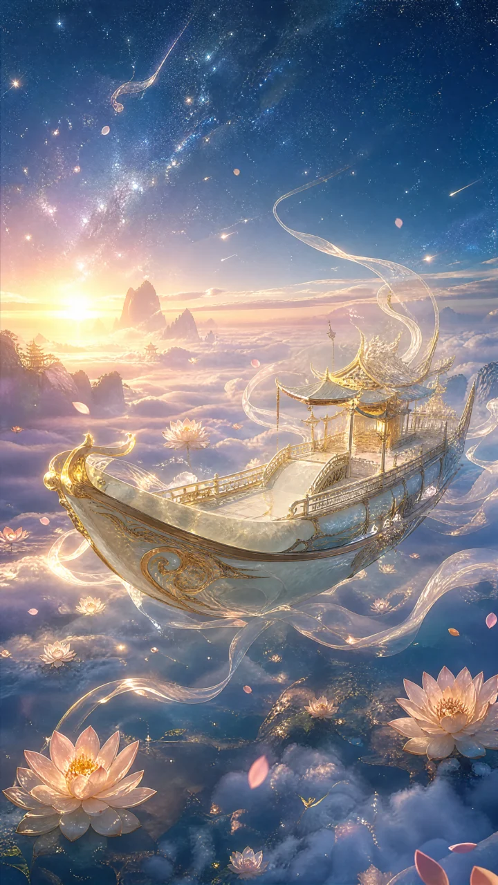 云海仙舟手机壁纸