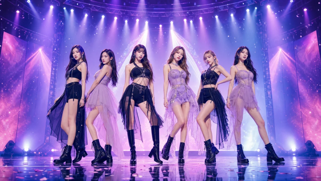 霓虹女团舞台桌面壁纸