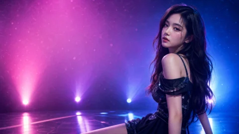 Kpop风霓虹舞台桌面壁纸