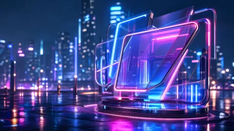 炫彩灯牌霓虹夜景桌面壁纸