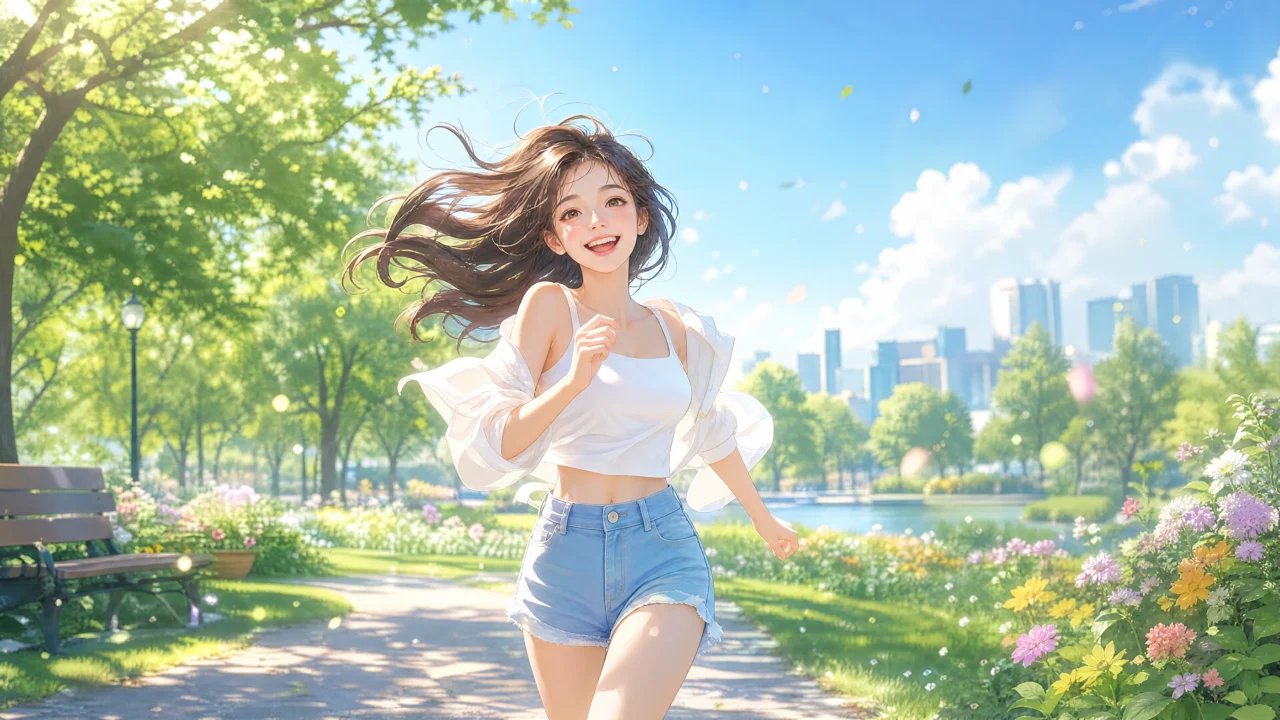 元气女孩阳光治愈桌面壁纸
