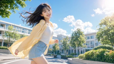 元气女孩清新阳光桌面壁纸