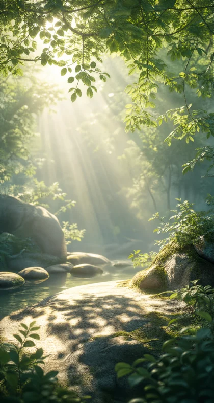 自然光影森林平板壁纸