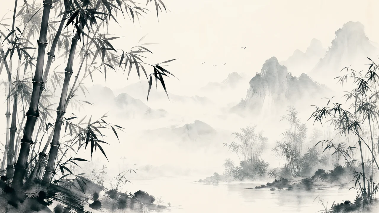 水墨竹林桌面壁纸