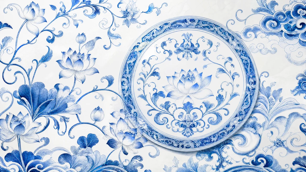 青花瓷纹典雅桌面壁纸