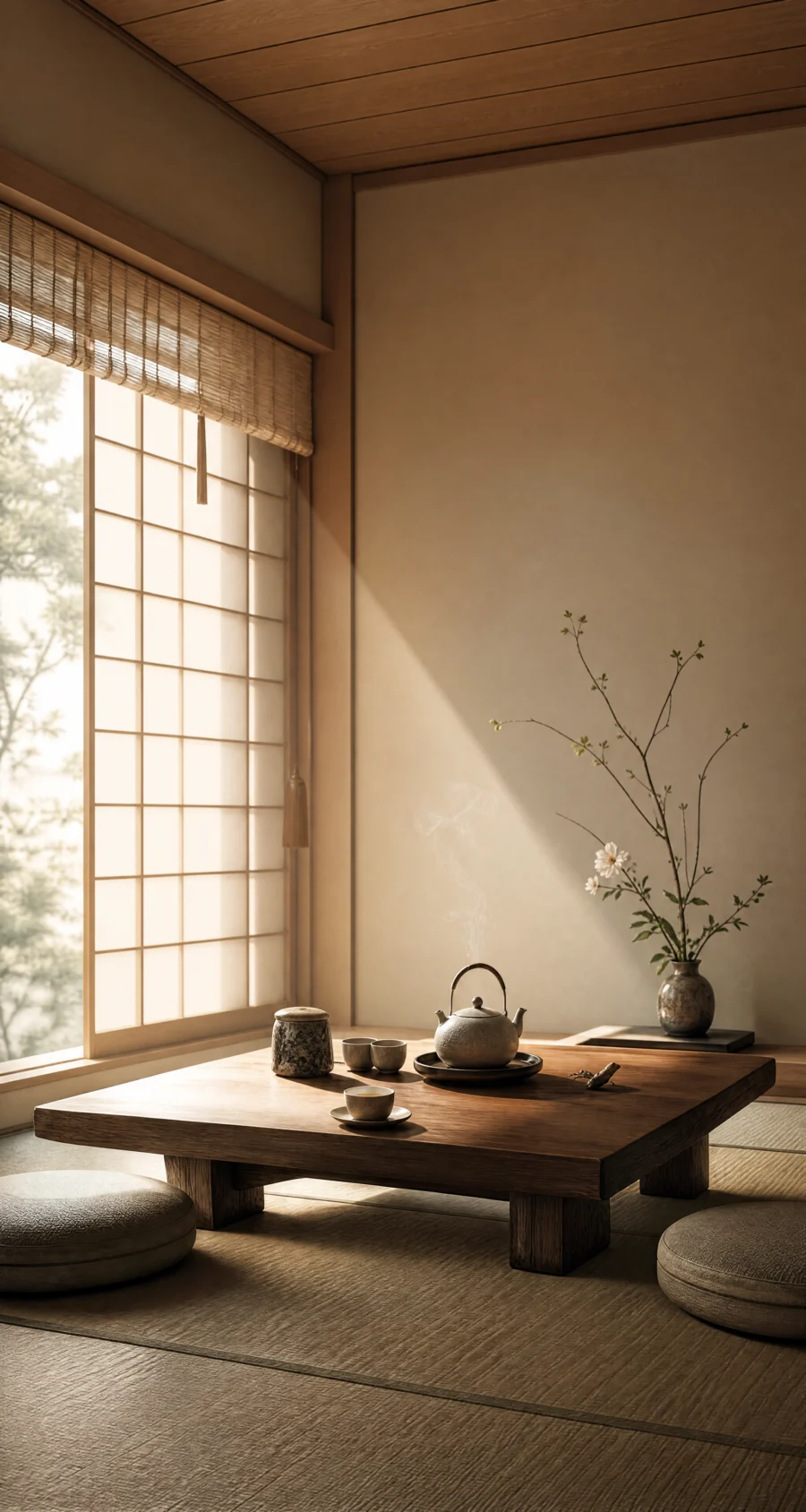 禅意茶室平板壁纸