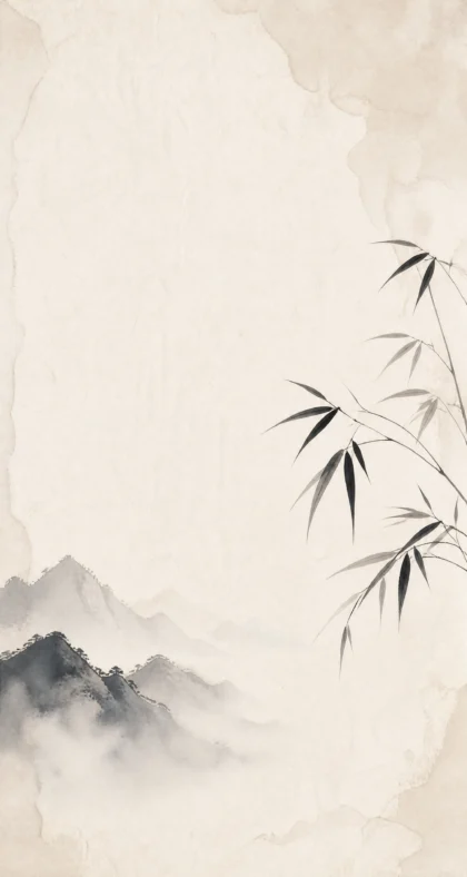 宣纸留白东方极简平板壁纸