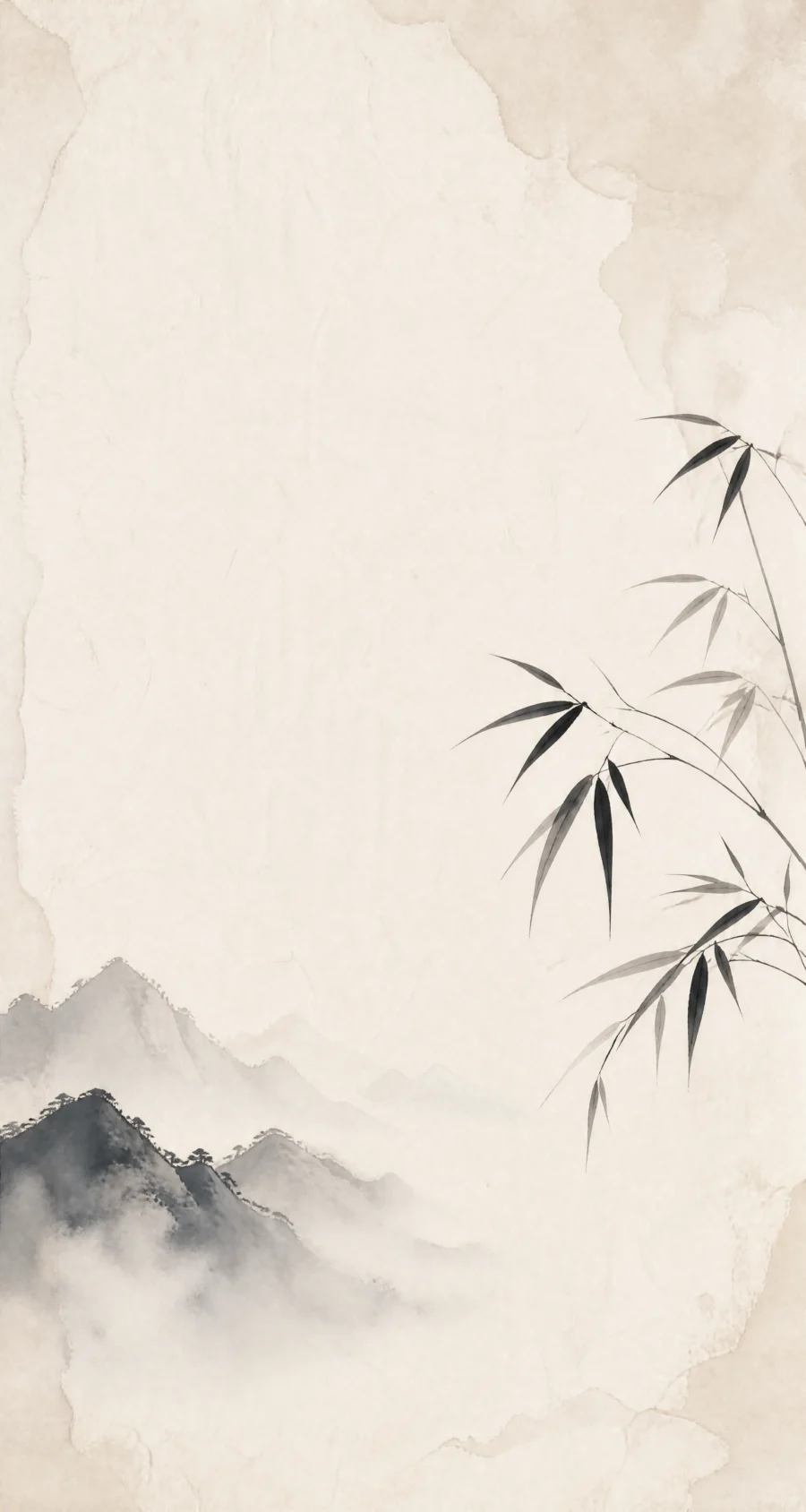 宣纸留白东方极简平板壁纸