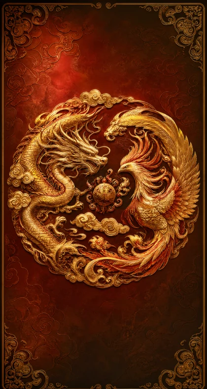 龙凤图腾东方神韵平板壁纸