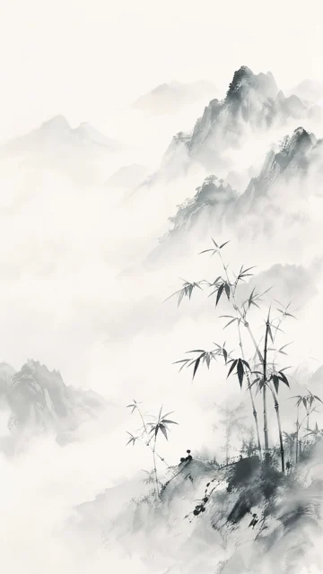 写意水墨山水手机壁纸
