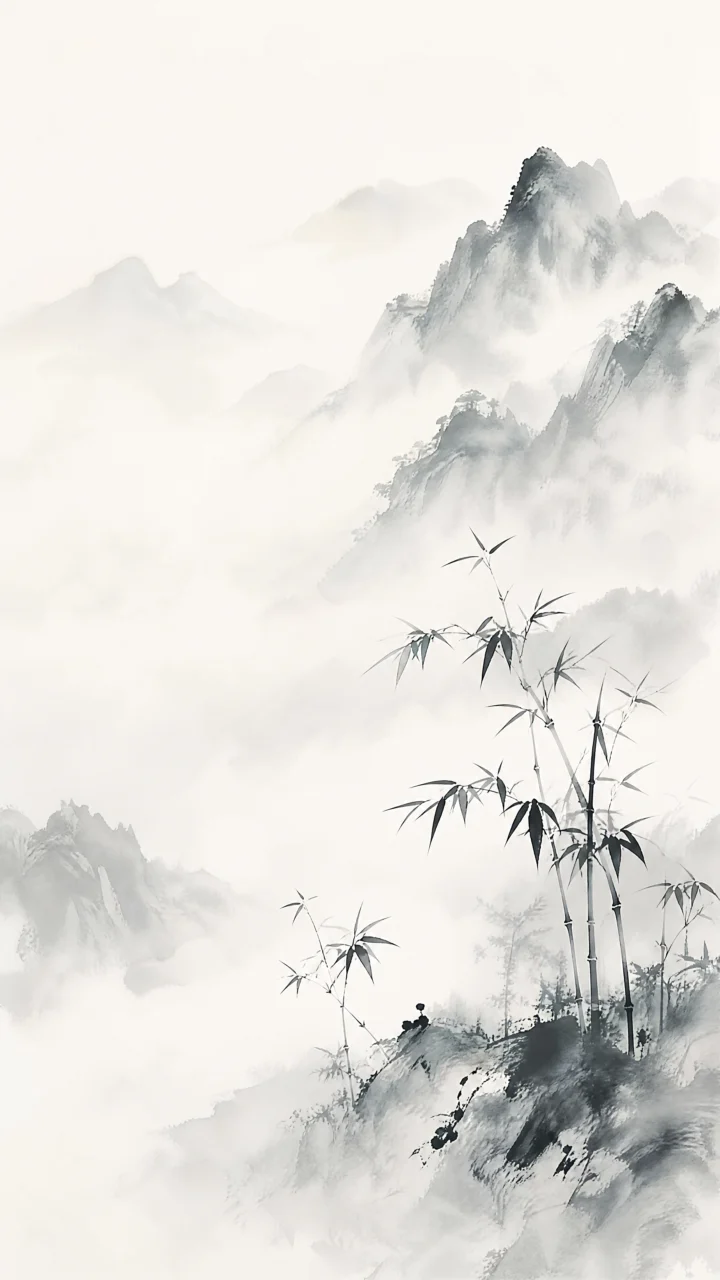 写意水墨山水手机壁纸