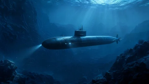 深海潜艇探索桌面壁纸