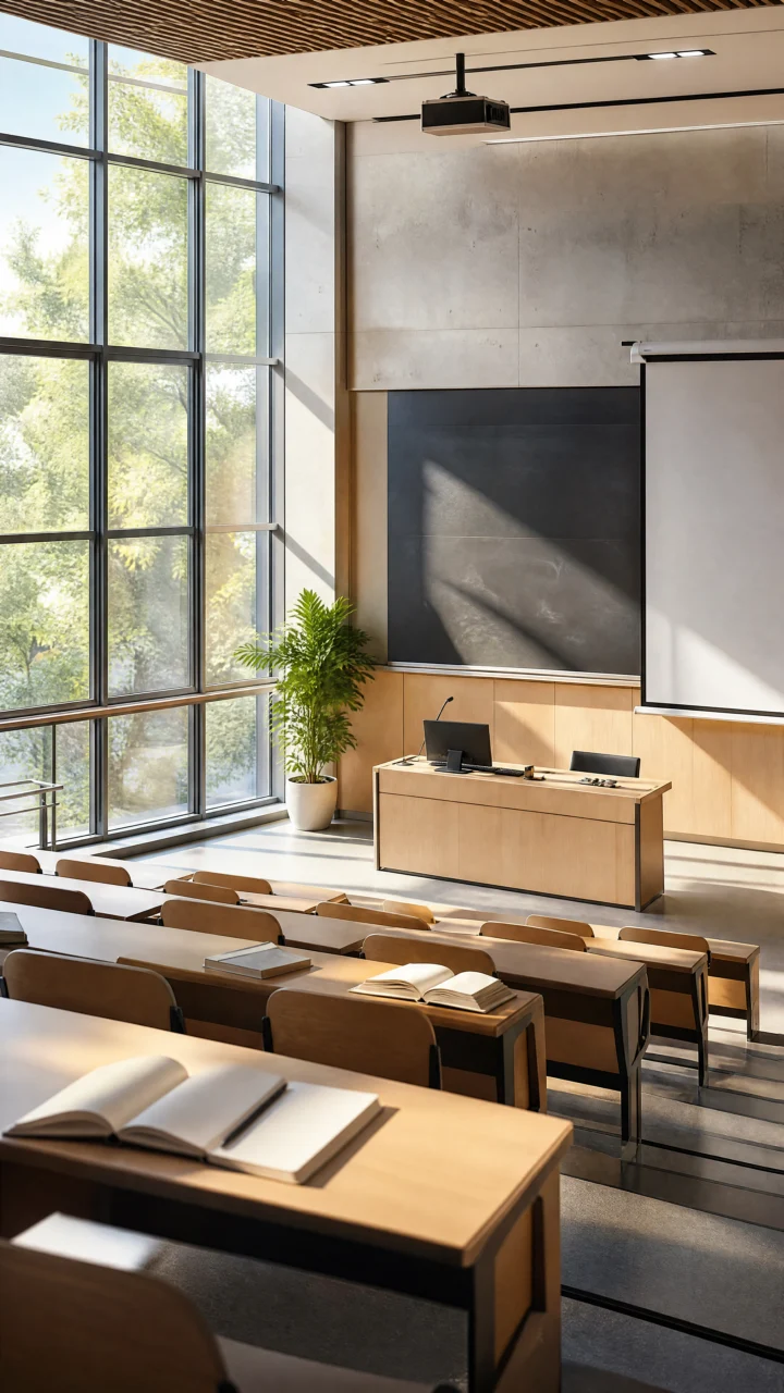 晨光里的大学课堂手机壁纸