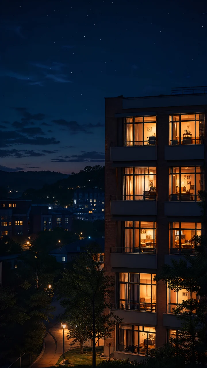 宿舍夜景手机壁纸
