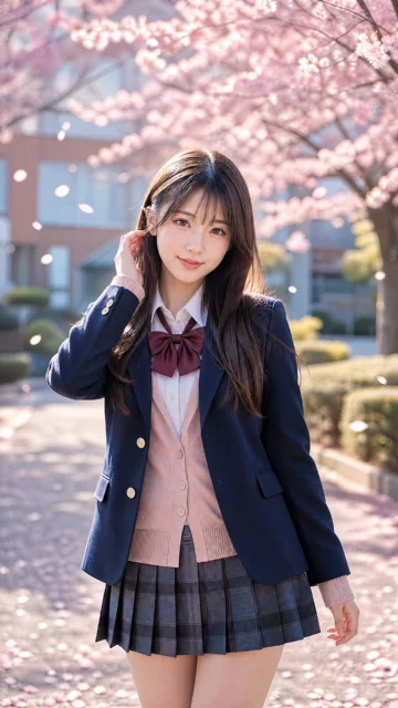 樱花校园JK小姐姐手机壁纸