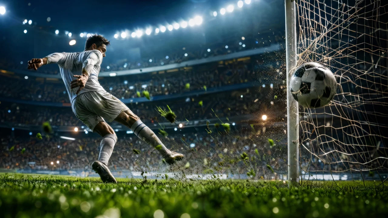 进球瞬间足球场高清桌面壁纸