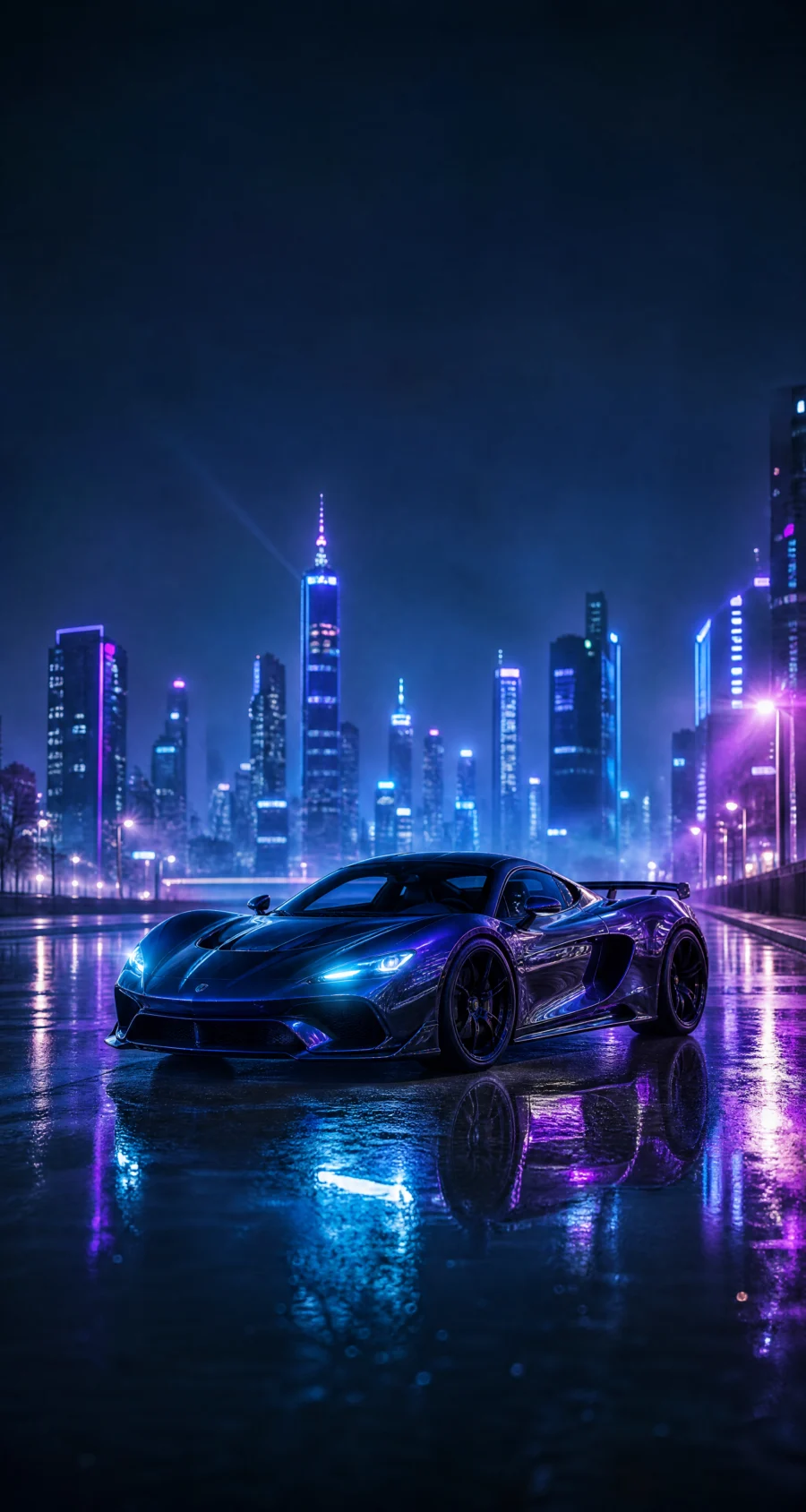 霓虹夜景跑车壁纸