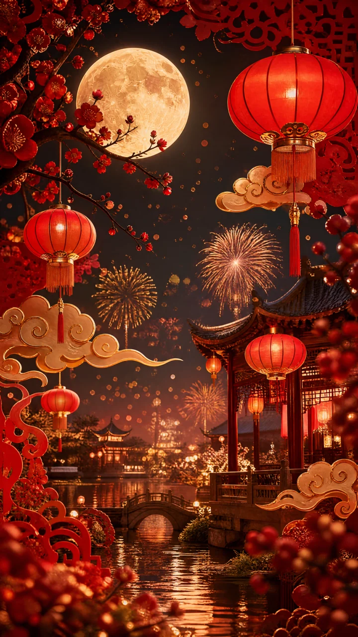 中国传统节日喜庆国风手机壁纸