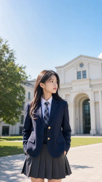 清新制服搭配手机壁纸
