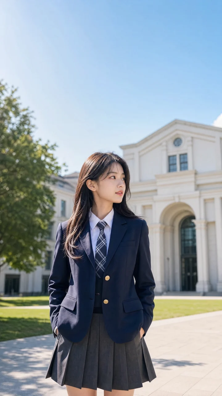 清新制服搭配手机壁纸
