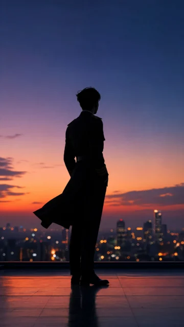 制服剪影黄昏手机壁纸