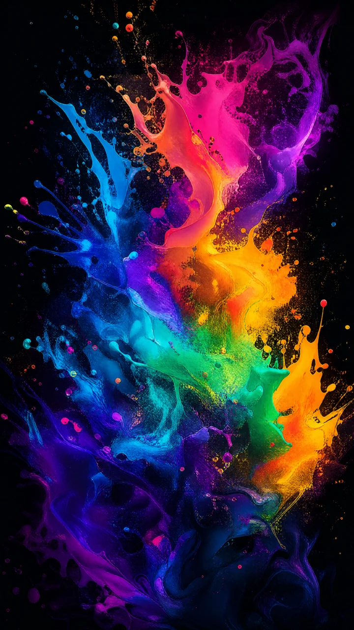 色彩泼墨抽象手机壁纸