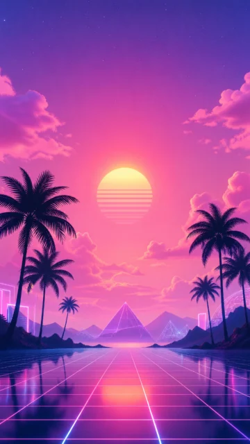 霓虹蒸汽波手机壁纸