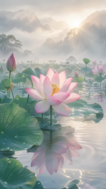 莲花意境禅意手机壁纸