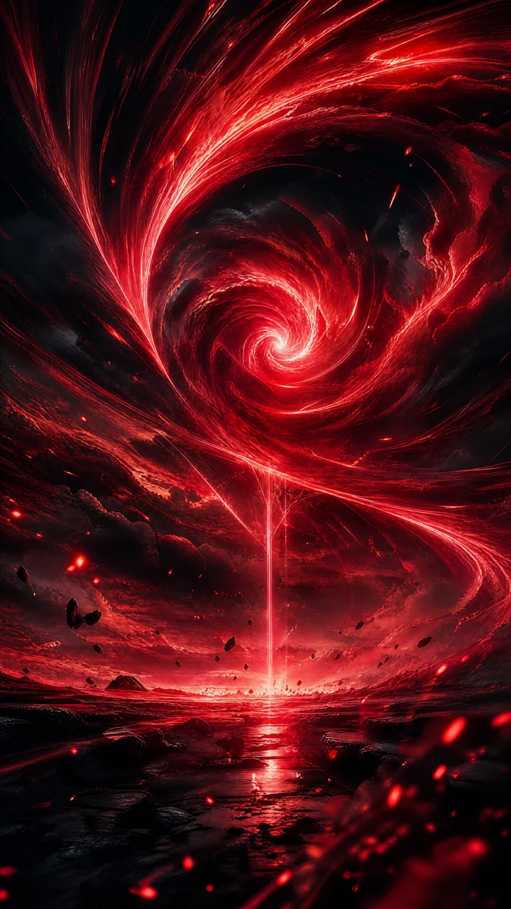 红色能量风手机壁纸