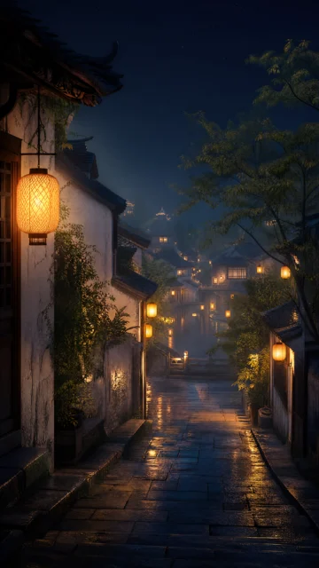 灯火阑珊夜色手机壁纸